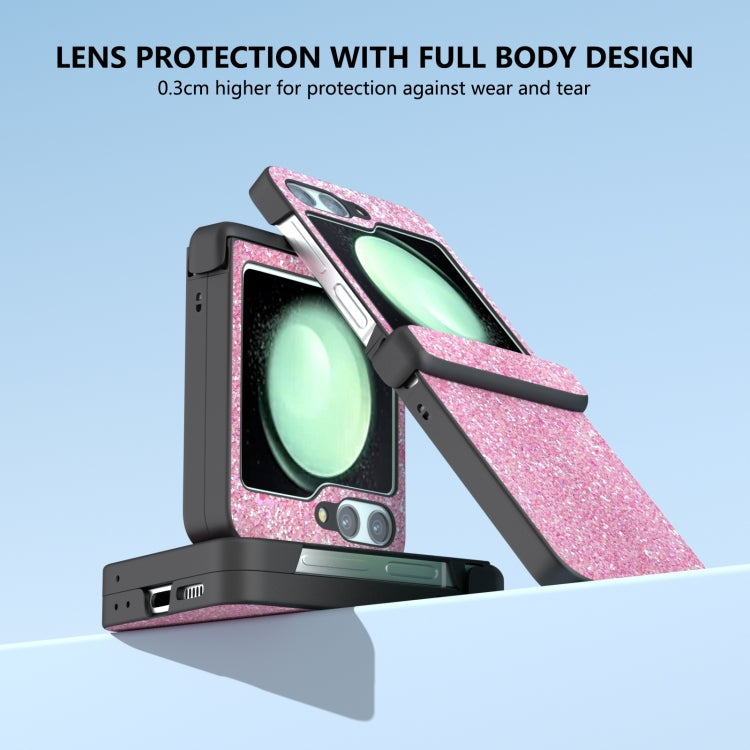 For Samsung Galaxy Z Flip6 / Flip7 FE Three Parts Colorful Glitter Powder Shockproof Phone Case