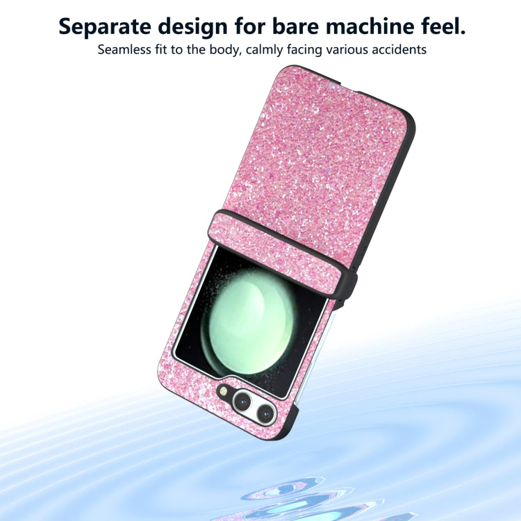 For Samsung Galaxy Z Flip6 / Flip7 FE Three Parts Colorful Glitter Powder Shockproof Phone Case