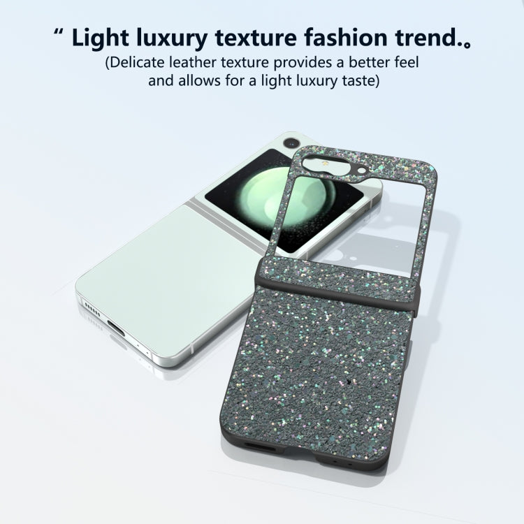 For Samsung Galaxy Z Flip6 / Flip7 FE Three Parts Colorful Glitter Powder Shockproof Phone Case