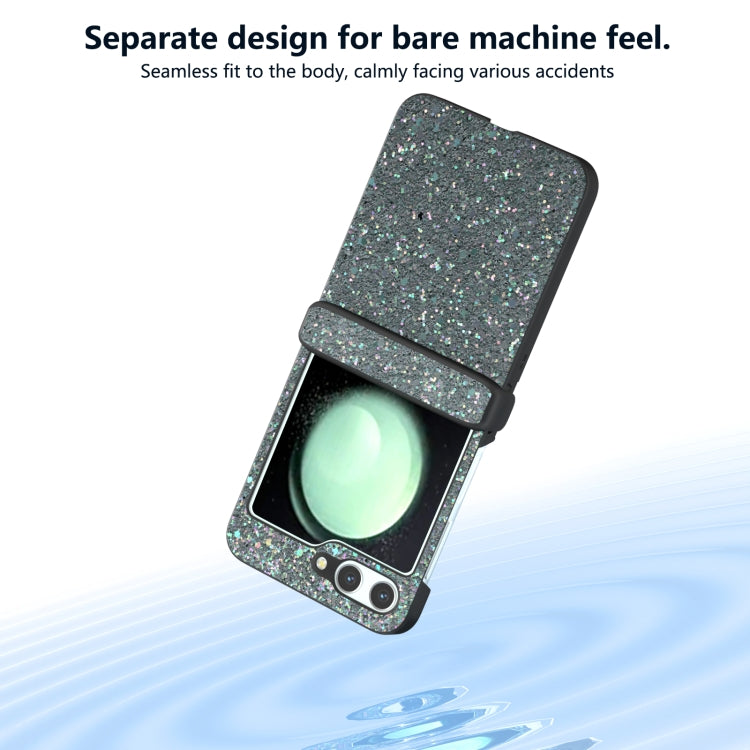 For Samsung Galaxy Z Flip6 / Flip7 FE Three Parts Colorful Glitter Powder Shockproof Phone Case