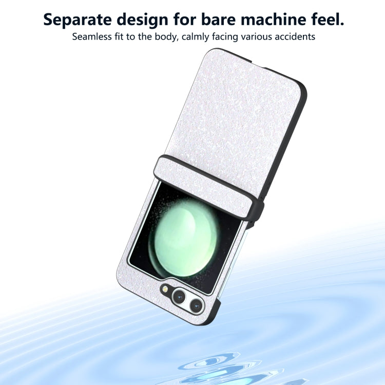 For Samsung Galaxy Z Flip6 / Flip7 FE Three Parts Colorful Glitter Powder Shockproof Phone Case