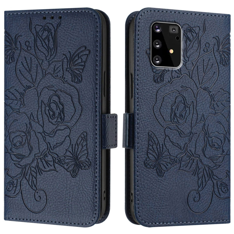 For Samsung Galaxy A91 / M80s Embossed Rose RFID Anti-theft Leather Phone Case