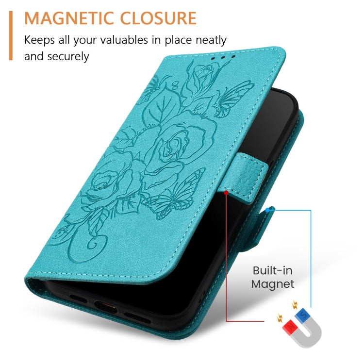 For Samsung Galaxy A16 5G Embossed Rose RFID Anti-theft Leather Phone Case