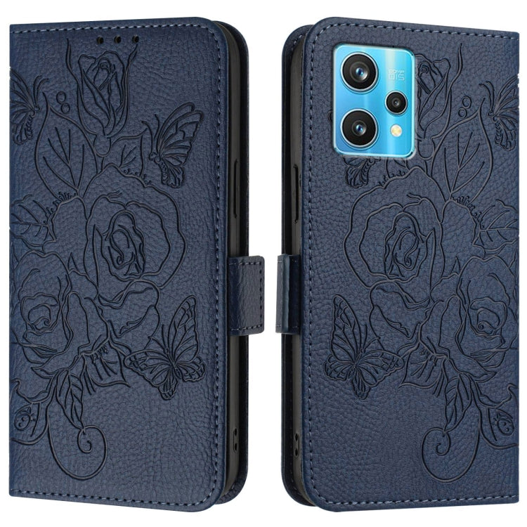 For Realme Narzo 50 Pro 5G Embossed Rose RFID Anti-theft Leather Phone Case