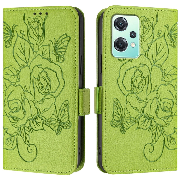 For Realme 9 Pro 5G Global / 9 5G EU Version Embossed Rose RFID Anti-theft Leather Phone Case