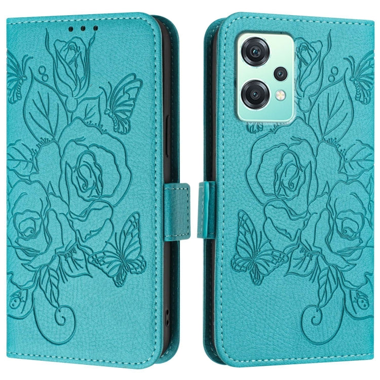 For Realme 9 Pro 5G Global / 9 5G EU Version Embossed Rose RFID Anti-theft Leather Phone Case