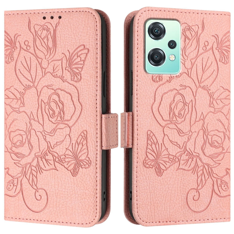 For Realme 9 Pro 5G Global / 9 5G EU Version Embossed Rose RFID Anti-theft Leather Phone Case