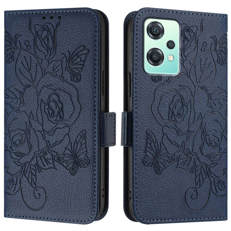 For Realme 9 Pro 5G Global / 9 5G EU Version Embossed Rose RFID Anti-theft Leather Phone Case