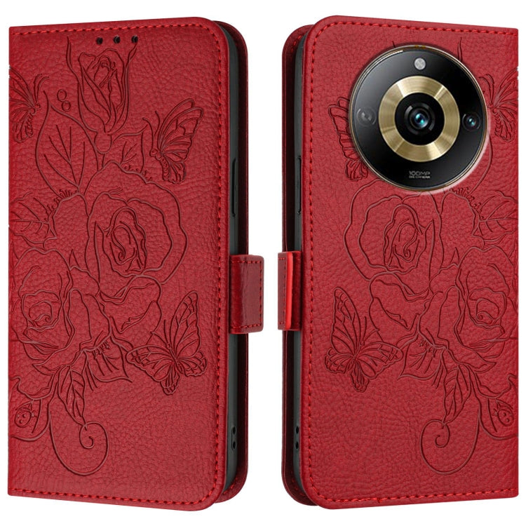 For Realme Narzo 60 Pro Embossed Rose RFID Anti-theft Leather Phone Case
