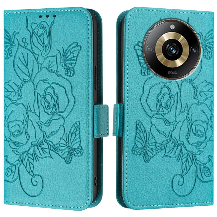 For Realme Narzo 60 Pro Embossed Rose RFID Anti-theft Leather Phone Case