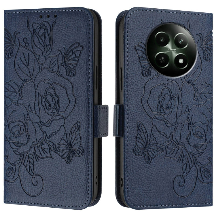 For Realme 12 5G Embossed Rose RFID Anti-theft Leather Phone Case