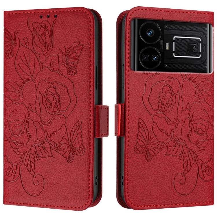 For Realme GT 5G / GT Neo 5G Embossed Rose RFID Anti-theft Leather Phone Case