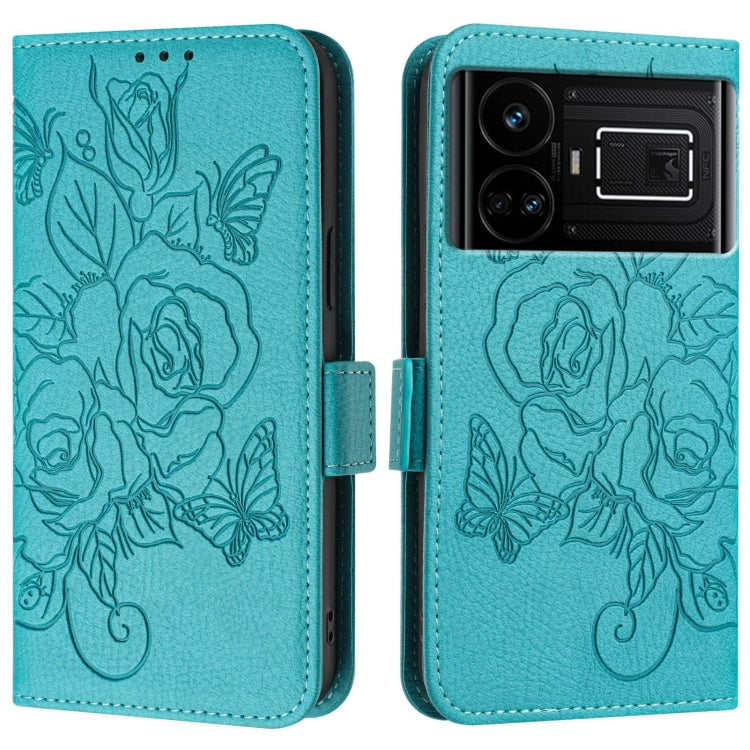 For Realme GT 5G / GT Neo 5G Embossed Rose RFID Anti-theft Leather Phone Case