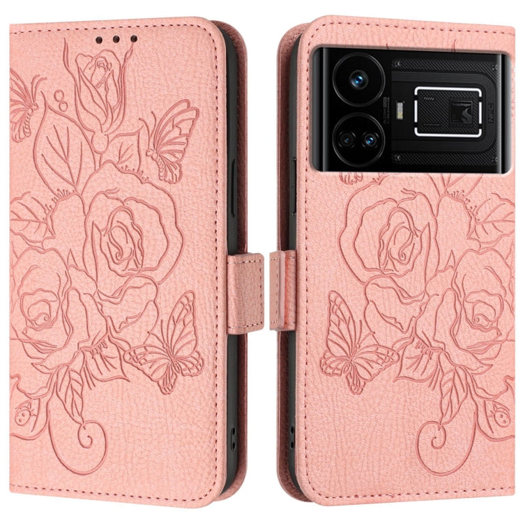 For Realme GT 5G / GT Neo 5G Embossed Rose RFID Anti-theft Leather Phone Case