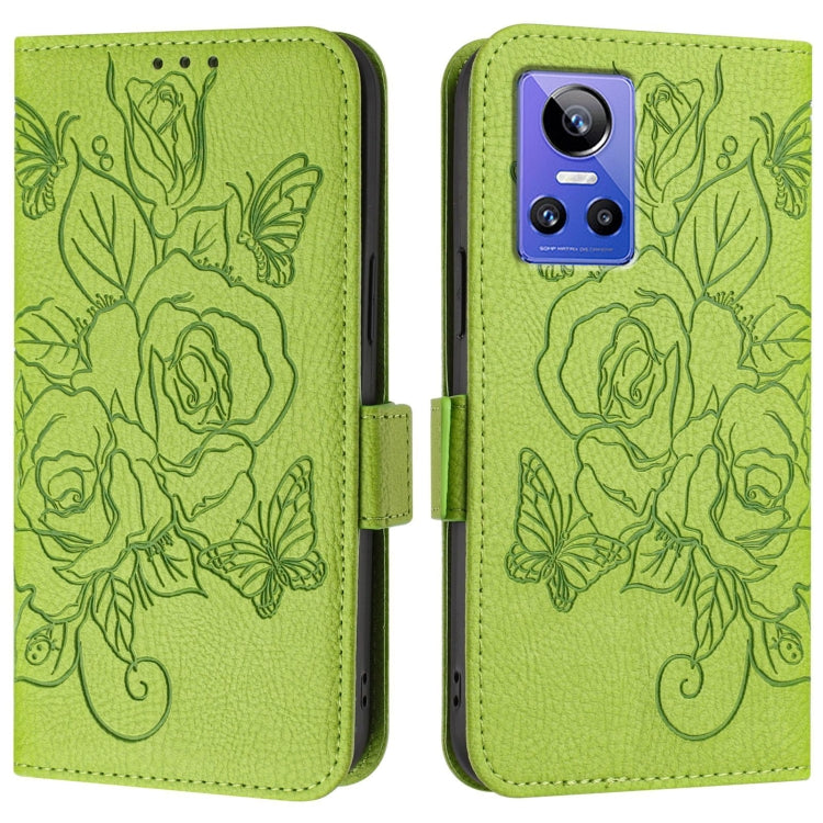 For Realme GT Neo 3 Embossed Rose RFID Anti-theft Leather Phone Case