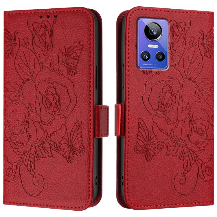 For Realme GT Neo 3 Embossed Rose RFID Anti-theft Leather Phone Case