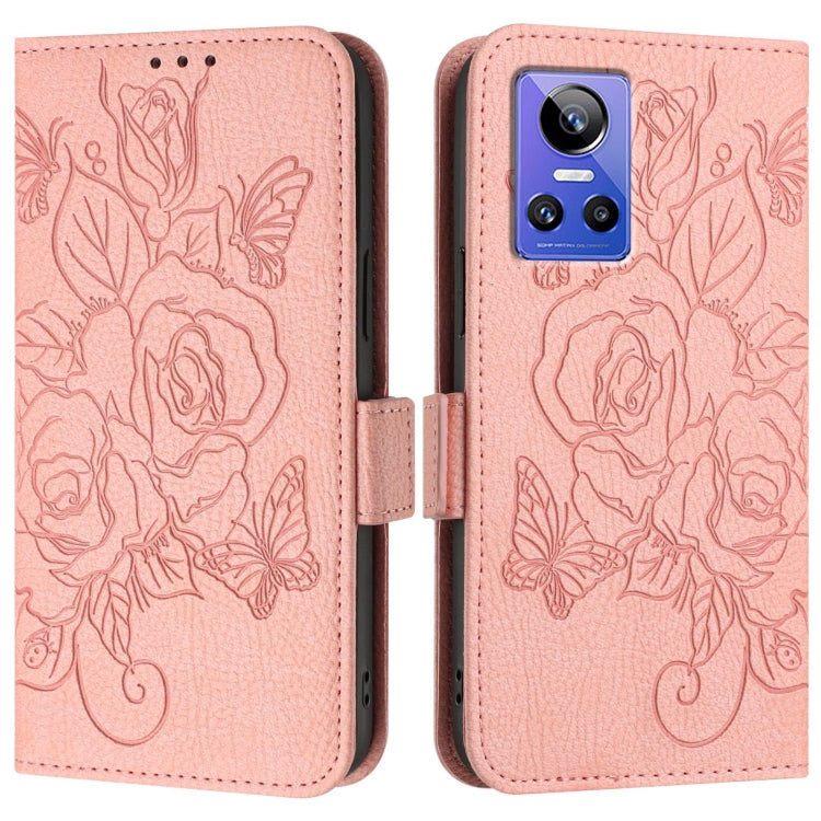 For Realme GT Neo 3 Embossed Rose RFID Anti-theft Leather Phone Case