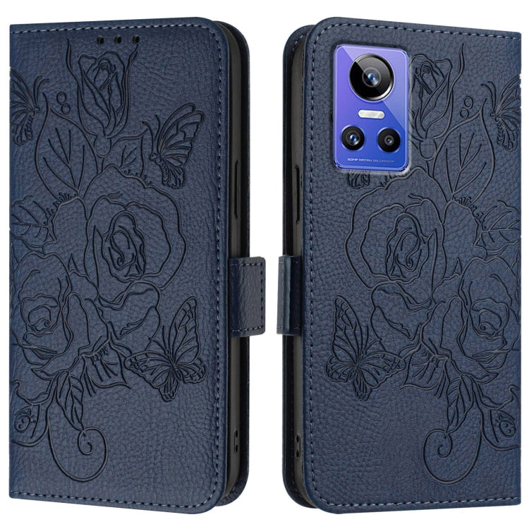 For Realme GT Neo 3 Embossed Rose RFID Anti-theft Leather Phone Case