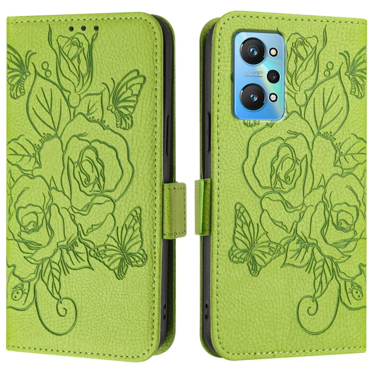 For Realme GT Neo 3T Embossed Rose RFID Anti-theft Leather Phone Case