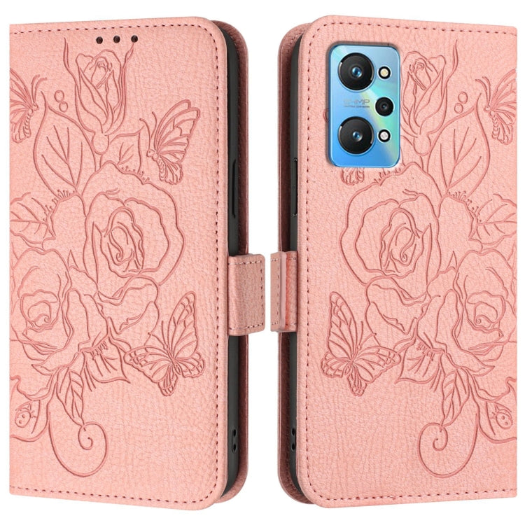 For Realme GT Neo 3T Embossed Rose RFID Anti-theft Leather Phone Case
