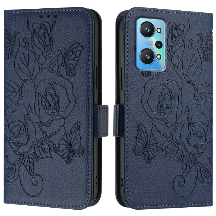 For Realme GT Neo 3T Embossed Rose RFID Anti-theft Leather Phone Case