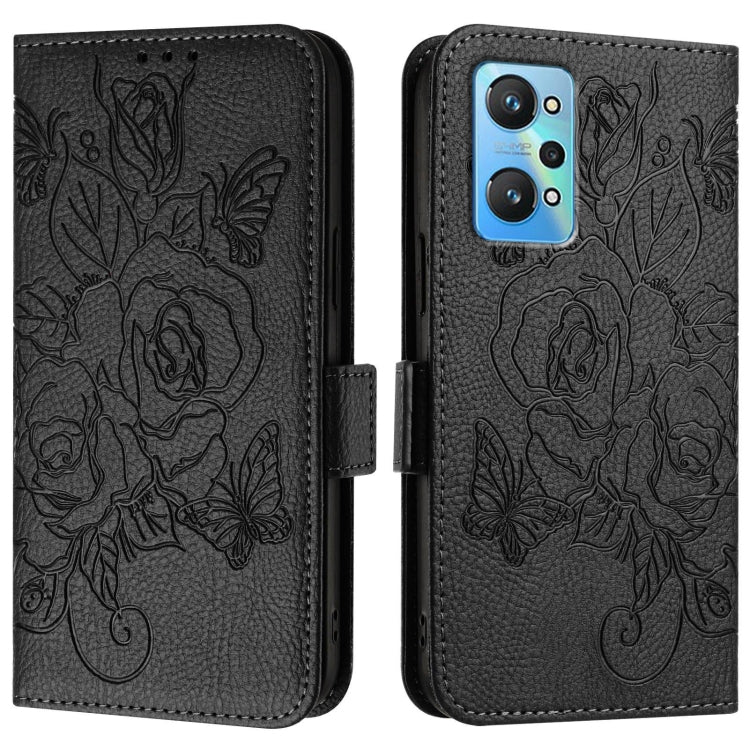For Realme GT Neo 3T Embossed Rose RFID Anti-theft Leather Phone Case