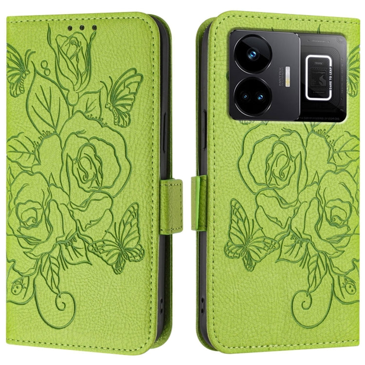 For Realme GT3 5G / GT Neo 5 240W Embossed Rose RFID Anti-theft Leather Phone Case