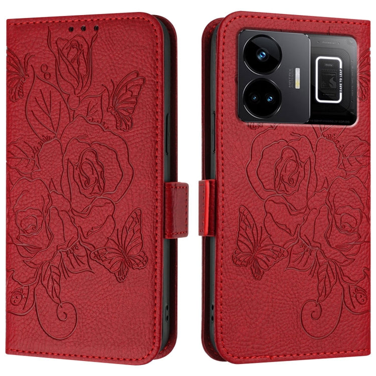 For Realme GT3 5G / GT Neo 5 240W Embossed Rose RFID Anti-theft Leather Phone Case