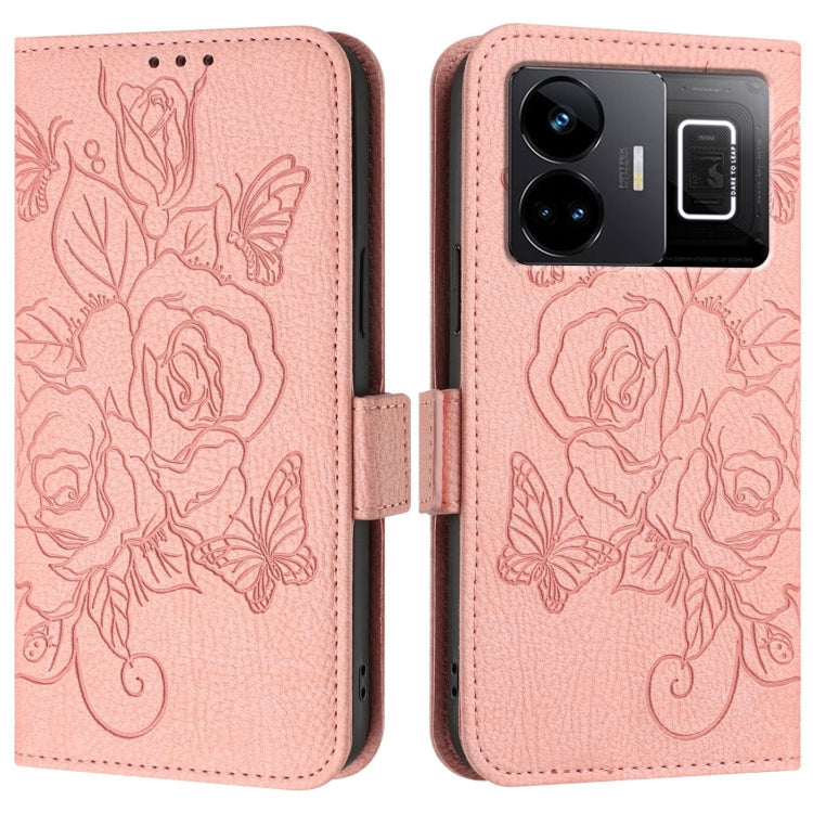 For Realme GT3 5G / GT Neo 5 240W Embossed Rose RFID Anti-theft Leather Phone Case