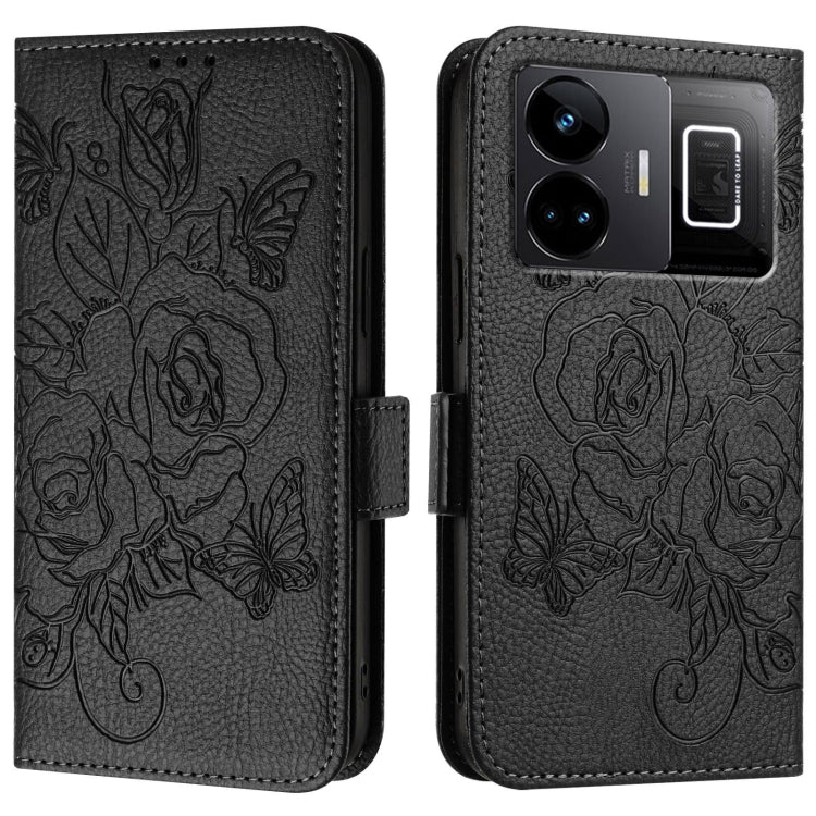 For Realme GT3 5G / GT Neo 5 240W Embossed Rose RFID Anti-theft Leather Phone Case