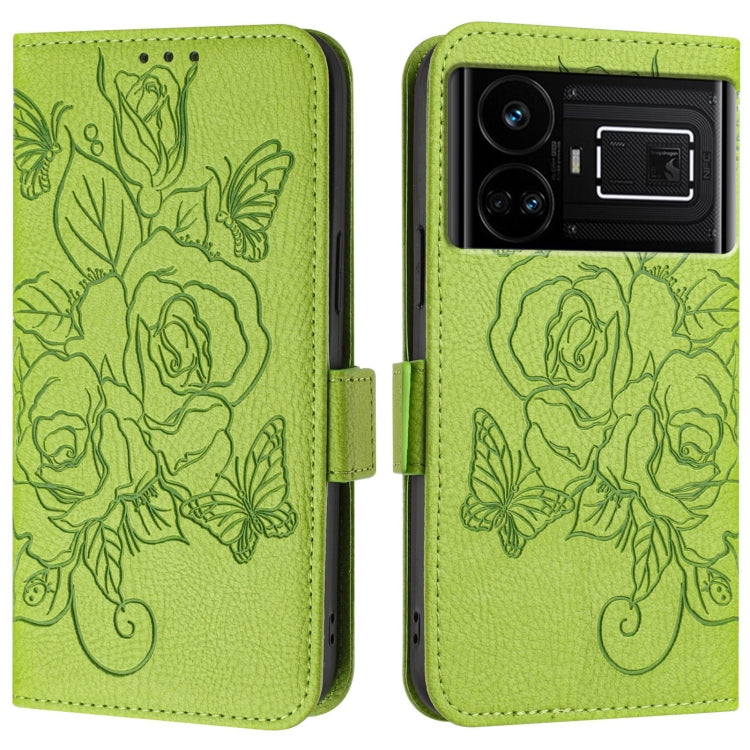 For Realme GT5 5G / GT5 5G 240W Embossed Rose RFID Anti-theft Leather Phone Case