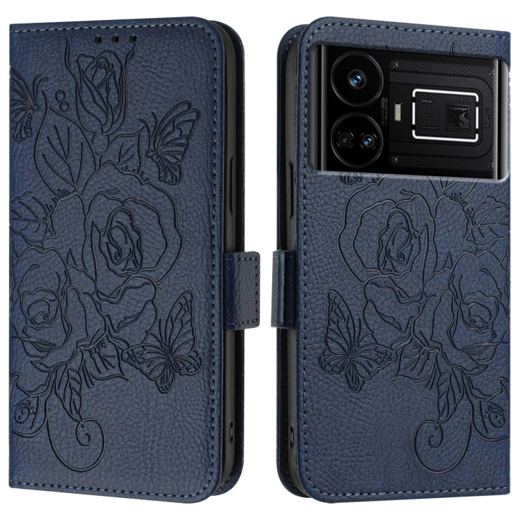 For Realme GT5 5G / GT5 5G 240W Embossed Rose RFID Anti-theft Leather Phone Case