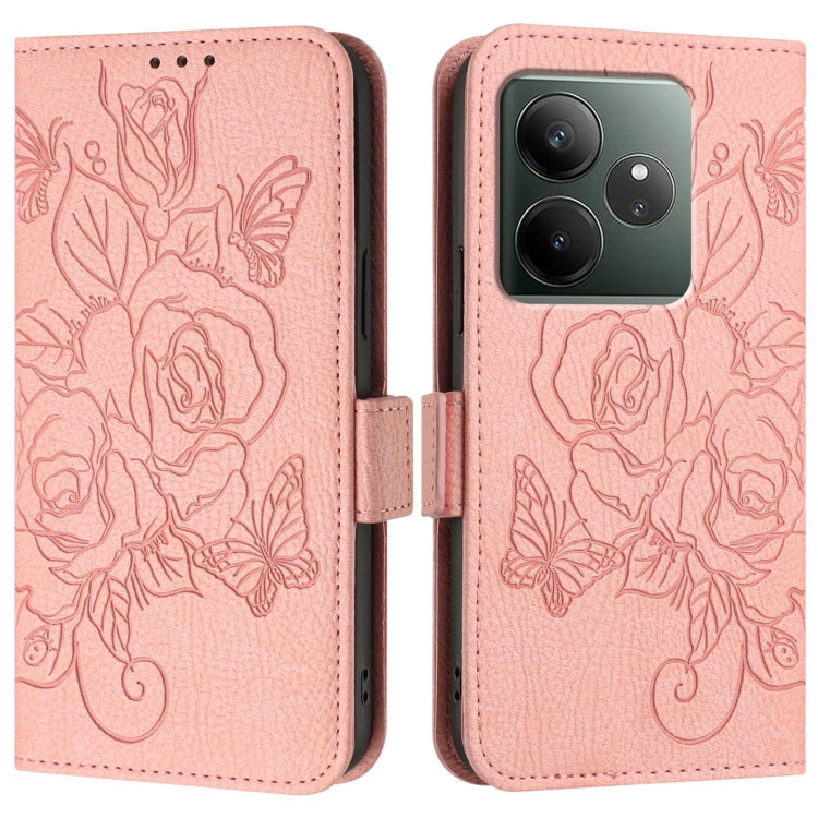 For Realme GT 6 5G Global Embossed Rose RFID Anti-theft Leather Phone Case