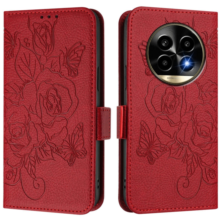 For Realme 13 Pro / 13 Pro+ 5G Embossed Rose RFID Anti-theft Leather Phone Case