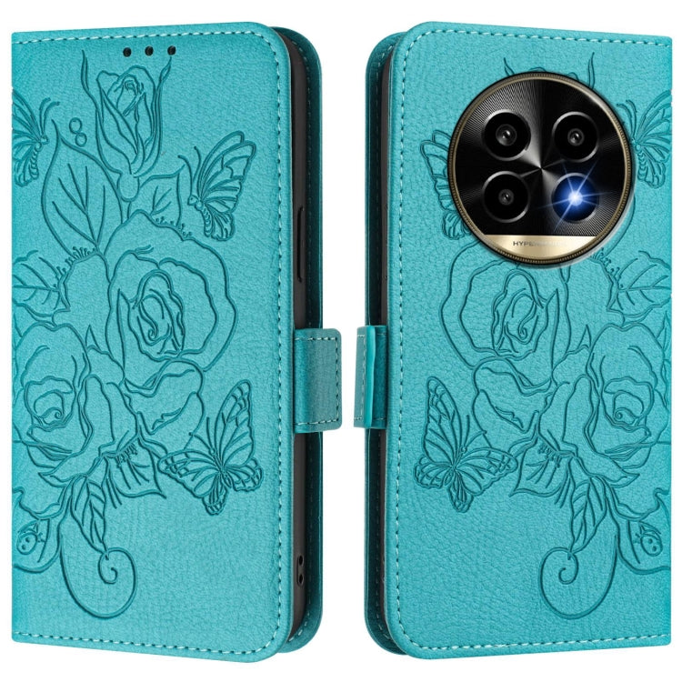 For Realme 13 Pro / 13 Pro+ 5G Embossed Rose RFID Anti-theft Leather Phone Case