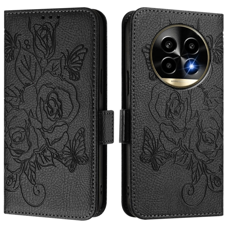 For Realme 13 Pro / 13 Pro+ 5G Embossed Rose RFID Anti-theft Leather Phone Case
