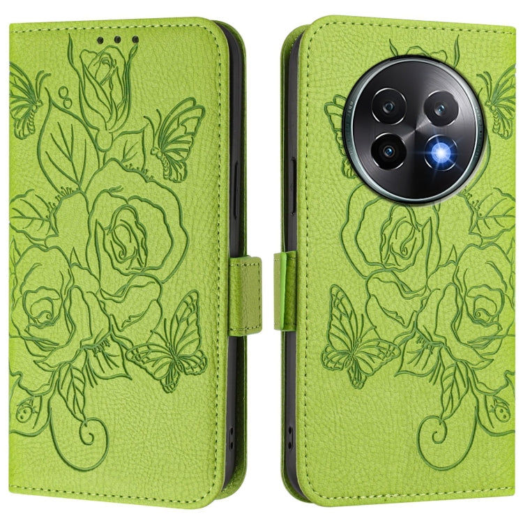 For Realme 13+ 5G Embossed Rose RFID Anti-theft Leather Phone Case