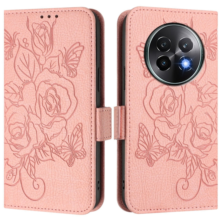 For Realme 13+ 5G Embossed Rose RFID Anti-theft Leather Phone Case