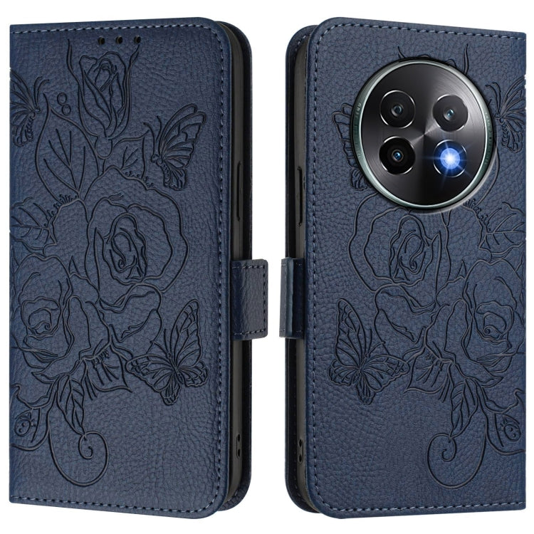 For Realme 13+ 5G Embossed Rose RFID Anti-theft Leather Phone Case