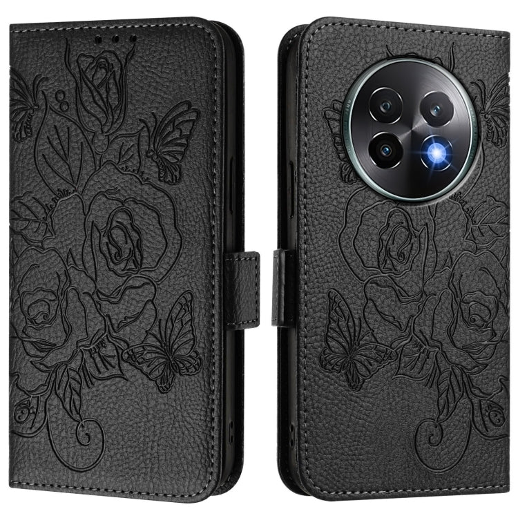 For Realme 13+ 5G Embossed Rose RFID Anti-theft Leather Phone Case