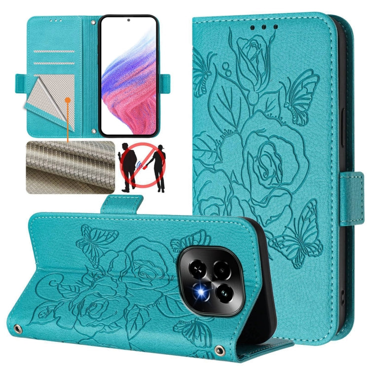 For Realme C63 5G Embossed Rose RFID Anti-theft Leather Phone Case