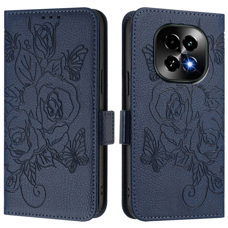 For Realme C63 5G Embossed Rose RFID Anti-theft Leather Phone Case