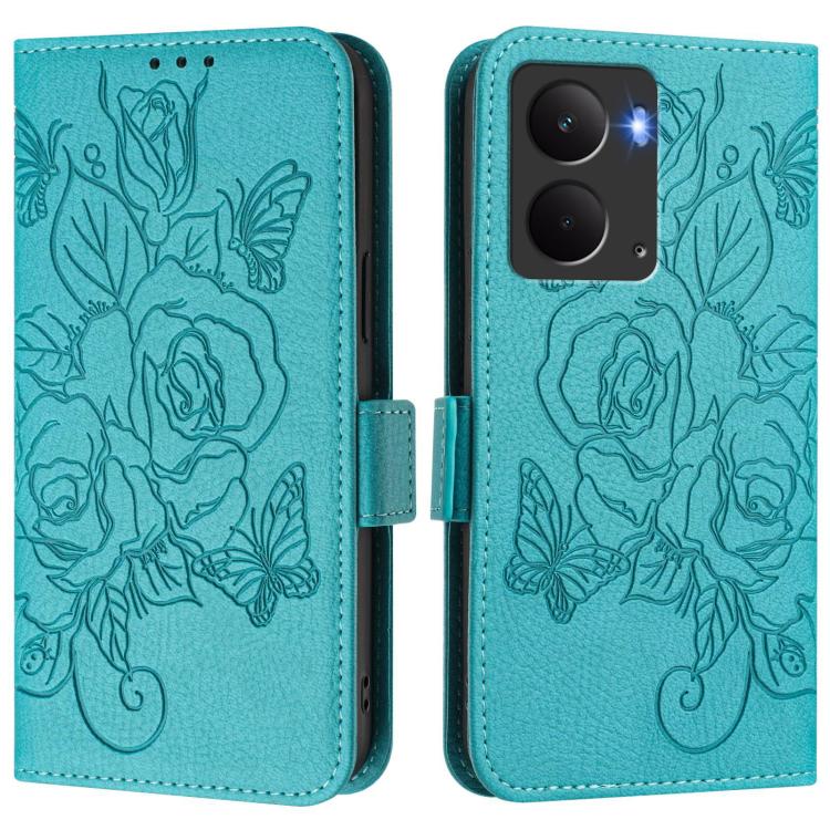 For Realme P3 5G Embossed Rose RFID Anti-theft Leather Phone Case
