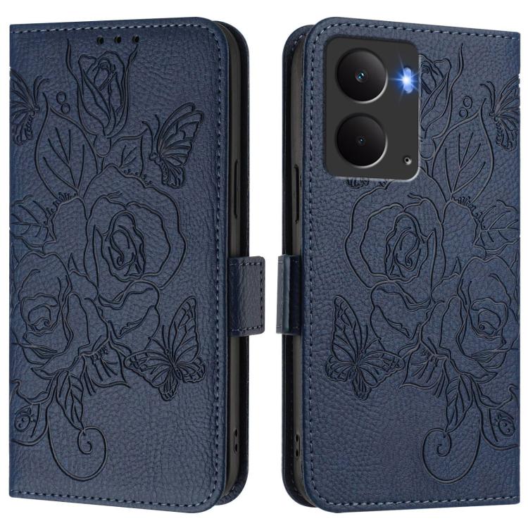 For Realme P3 5G Embossed Rose RFID Anti-theft Leather Phone Case