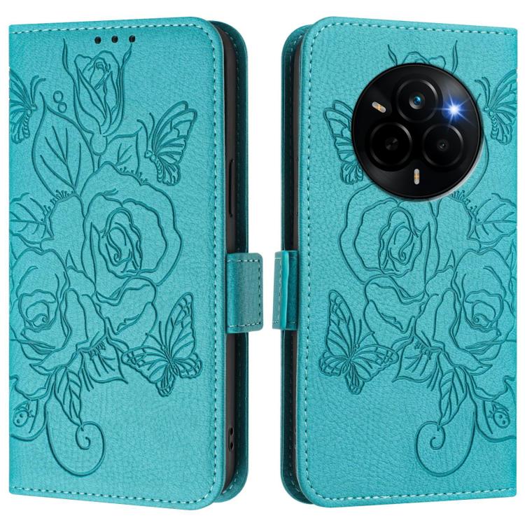 For Realme Narzo 80 Pro / 14 Pro 5G India Embossed Rose RFID Anti-theft Leather Phone Case