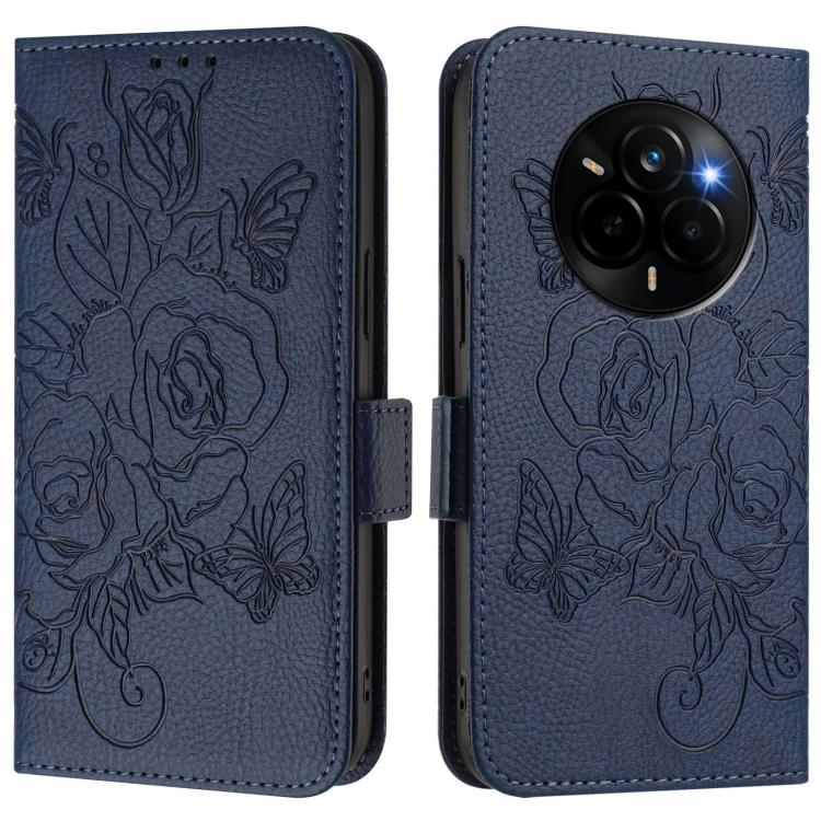 For Realme Narzo 80 Pro / 14 Pro 5G India Embossed Rose RFID Anti-theft Leather Phone Case