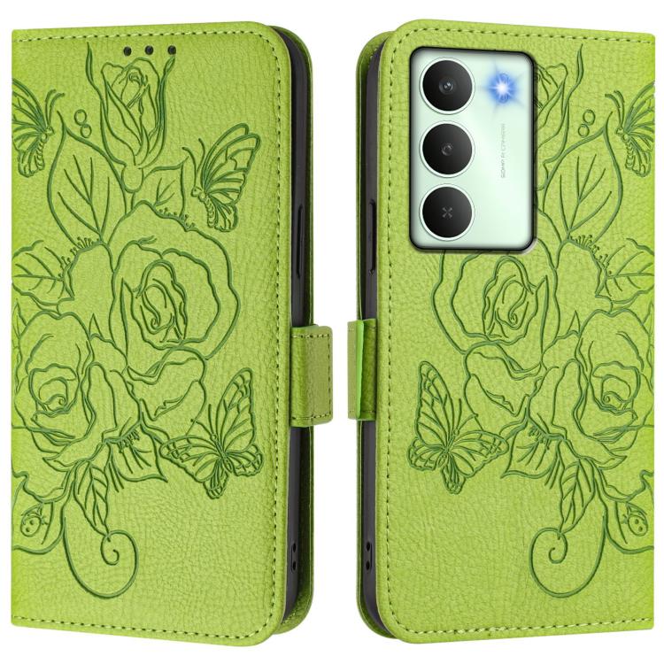 For Realme 14x Global / V70 5G / C75 5G Embossed Rose RFID Anti-theft Leather Phone Case