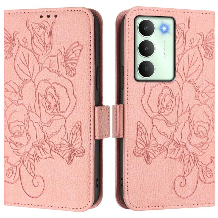 For Realme 14x Global / V70 5G / C75 5G Embossed Rose RFID Anti-theft Leather Phone Case