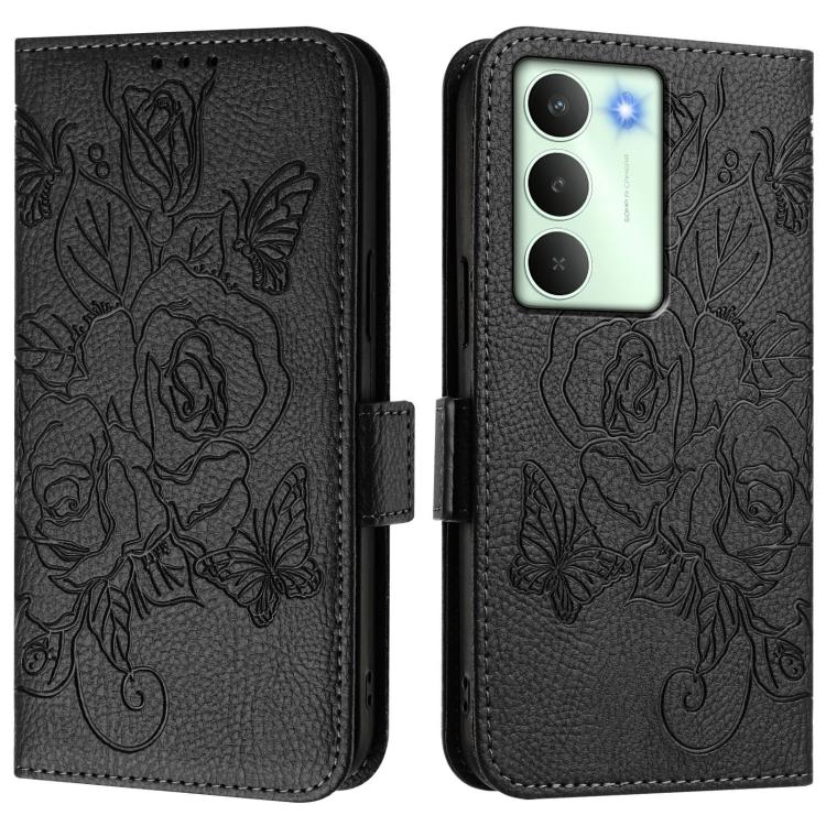 For Realme 14x Global / V70 5G / C75 5G Embossed Rose RFID Anti-theft Leather Phone Case