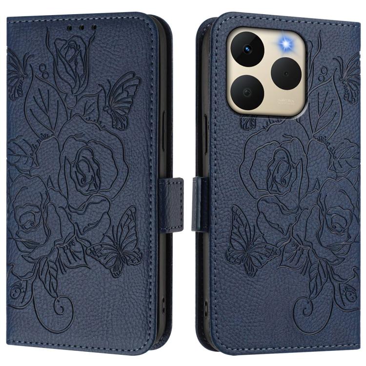 For Realme 15T 5G Global Embossed Rose RFID Anti-theft Leather Phone Case